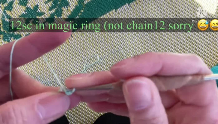 Create the flower center using a magic ring and double crochet.