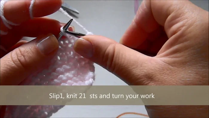 Work the remaining 10 stitches in stocking stitch for 20 rows.