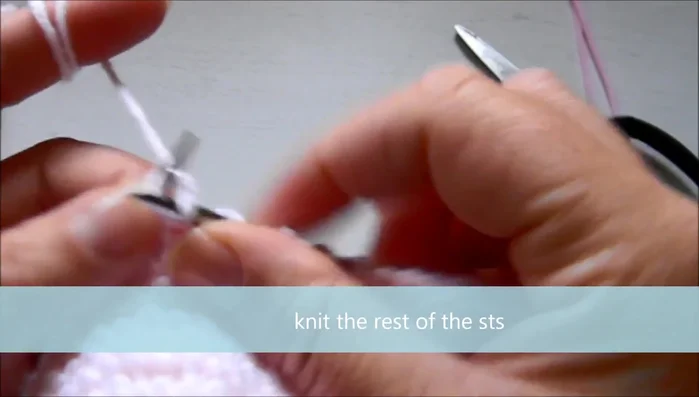 Knit the remaining 12 stitches left behind.