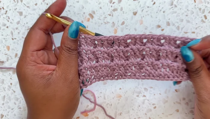 Color Changes: Create sections of 8 rows each in three colors (A, B, C), repeating the A-B-C sequence three times. Finish with one more section of color A.