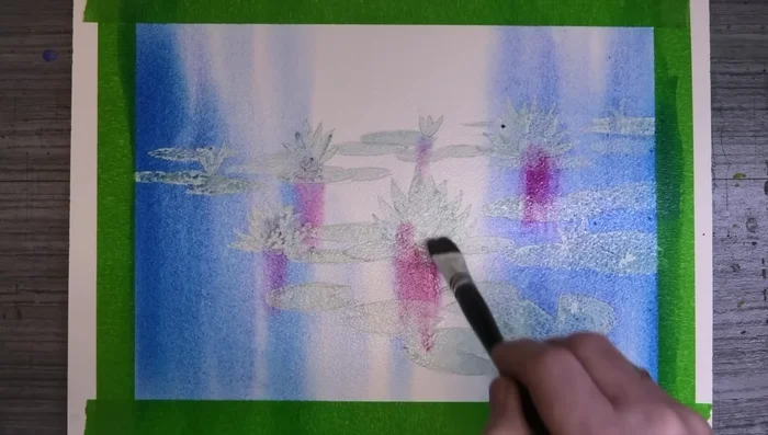 Add Payne's gray for depth and drama, ensuring the paper remains wet.