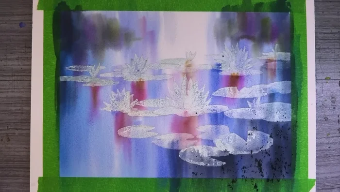 Add texture in the corners with Payne's gray and soften with clean water.