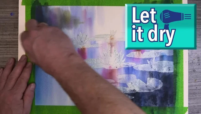 Add texture in the corners with Payne's gray and soften with clean water.