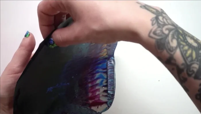 Cut away excess acrylic skin.