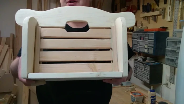 Sand and stain (optional): Sand the interior section of the divider and apply a coat of stain before attaching front rails.