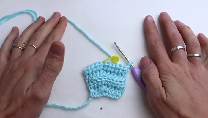 Continue increasing until the first section is 14cm long (adjust based on your calculations).