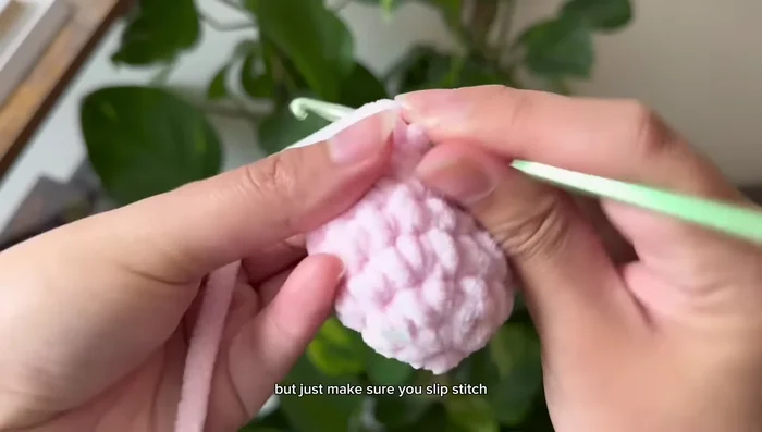 Slip stitch to connect.