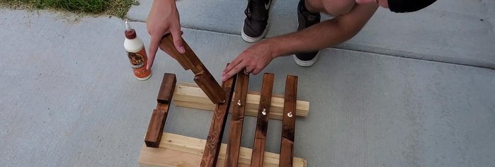 Assemble the plant stand, ensuring the legs are straight. Clamp and let the glue dry completely.