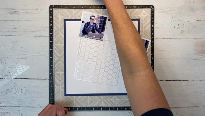Stenciling: Secure your stencil onto the card stock/paper. Apply ink to the stencil, focusing on the center and blending outwards for a faded effect. Remove the stencil.