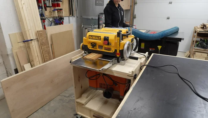 Prepare the lumber by planing down the boards about an inch on each side to remove cupping and create a smooth surface.