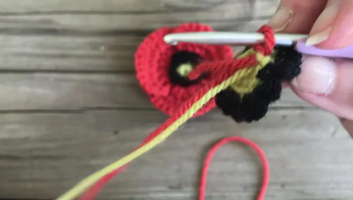 Repeat step 6, but increase by working 2 double crochets into each stitch. (This will create 18 double crochets total in this round.)