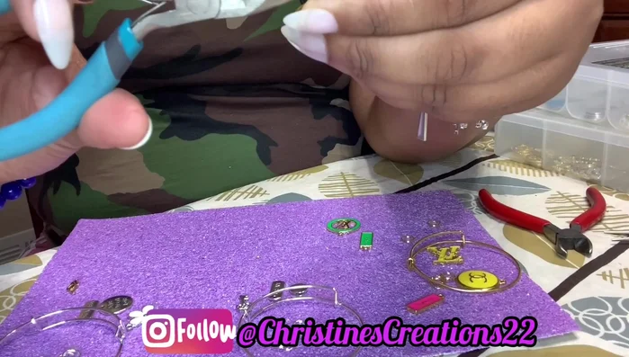 Attach the charm and jump ring/split ring to your bracelet or anklet base.