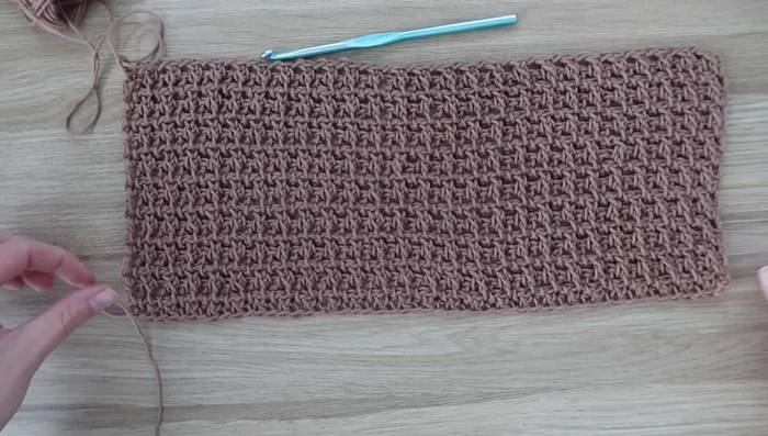 Make sleeves: Chain 53 (adjust as needed). Work row 1 and repeat row 2 for 17 rows (adjust as needed). Make two panels.