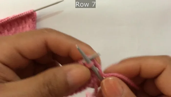 Row 7 (Right side): Knit the first stitch through the back loop. Then repeat this pattern: Knit 3, slip 1.