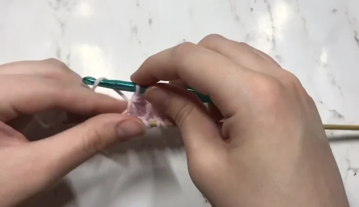 Chain one, and finish the last row with a double crochet in the final stitch.