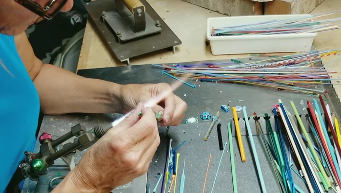 Heat and blend all the dots, ensuring even distribution and preventing cracking.