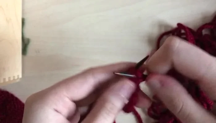 Continue increasing two stitches every front side row until there are 15 stitches on the needle.