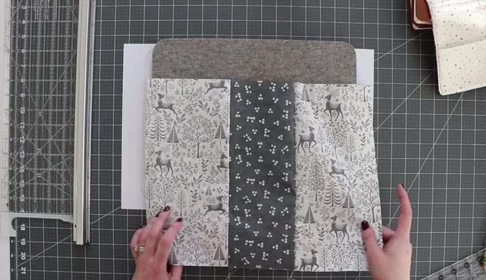 Quilt the cover: Layer the cover fabric, batting, and backing fabric. Baste layers together and quilt. Cut the quilted cover using the template as a guide, cutting along the outermost line.