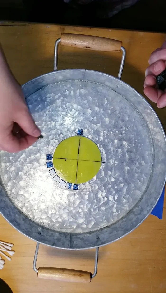 Repeat steps 5 & 6 for additional layers around the tray, keeping the arrangement as symmetrical as possible.
