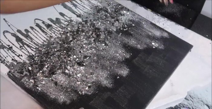 If needed, add a second coat of black paint to areas that appear too transparent or have visible brush strokes.