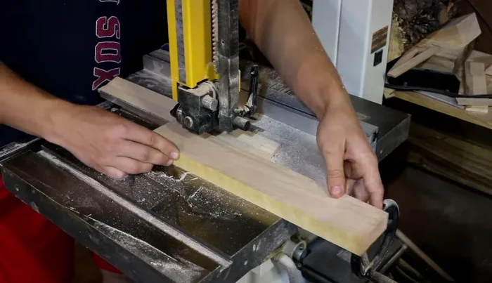 Prepare maple border pieces: Cut four strips slightly over 1/4 inch thick and 15 inches long. Plane them down to 1/4 inch. Cut a 45° angle on one side.