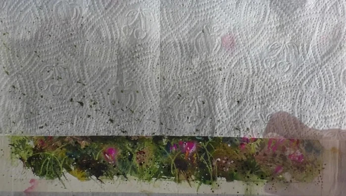 Add final touches and splattering with dark green.