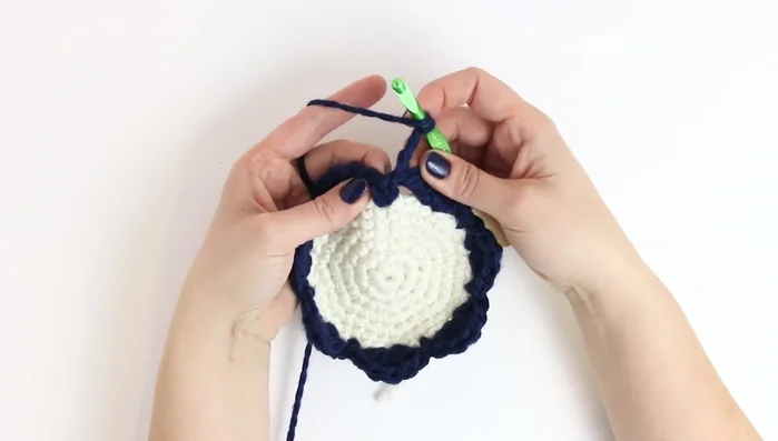 Repeat round 8 pattern for the next 10 rounds to form the foot.