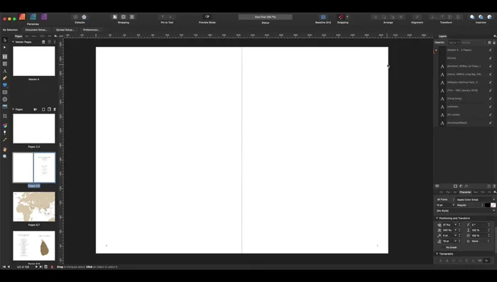 Design & Layout: Create pages in design software (Affinity Publisher, Photoshop, InDesign, etc.), considering fonts, margins, white space, and overall aesthetic.