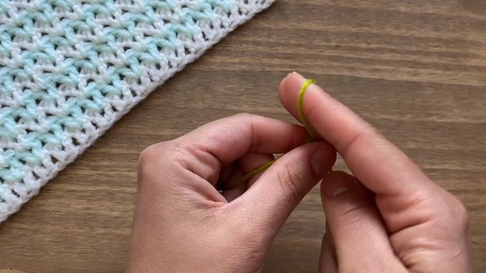 Chain in multiples of 2. The example uses 16 chains.