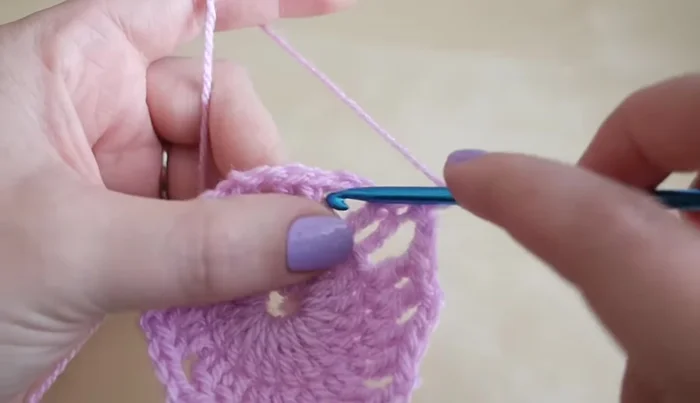 Join with a slip stitch to the top of the third chain from the beginning chain three.