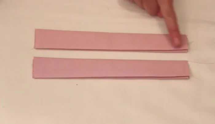 Sew handles: Sew along long edges of handle pieces.