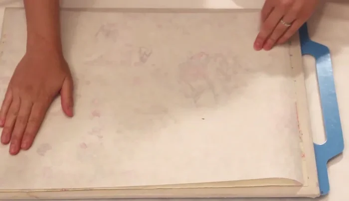 Fuse stabilizer: Use iron on wool setting and damp cloth to fuse stabilizer to the back of outer fabric pieces.