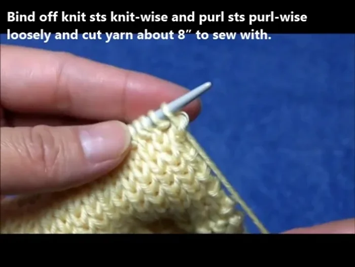 Pick up and knit stitches, working in pattern loosely.