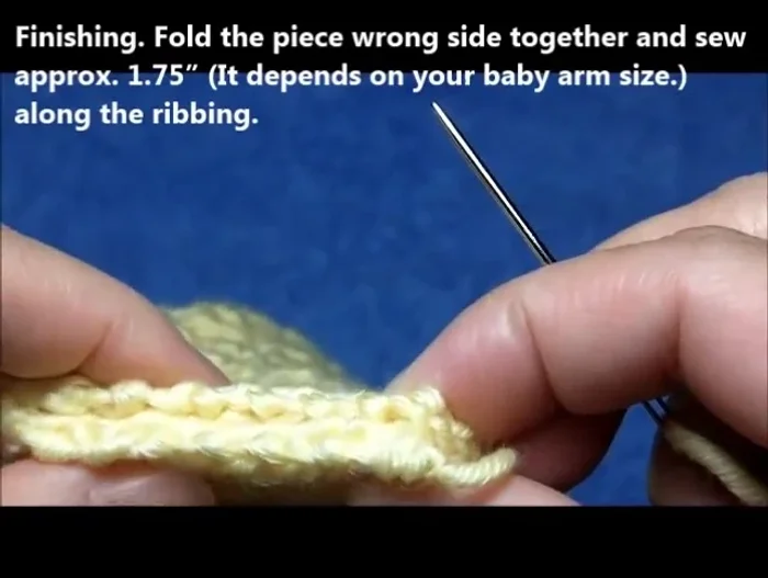 Sew the piece together and sew approximately 1.75 inches along the ribbon.