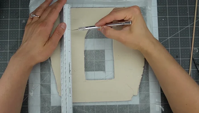 Add texture using crumpled aluminum foil before cutting lines.