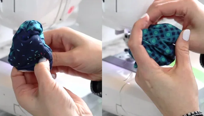 Turn right-side out: Turn the coaster right-side out through the open section. Use fingers or a chopstick to poke out the corners.