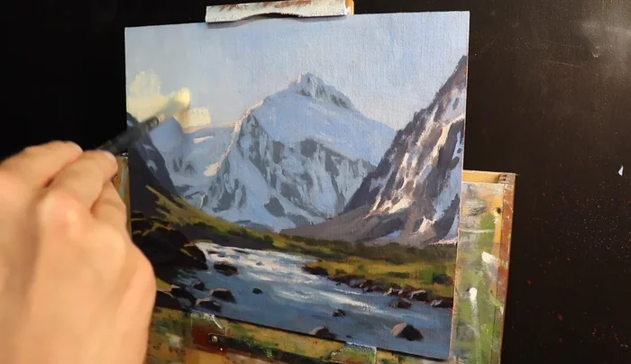 Suggest ripples in the shadows with Ultramarine blue and Yellow oxide.