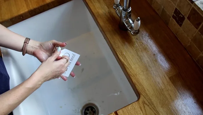 Wash the coaster thoroughly with cold water and dry with a kitchen towel.
