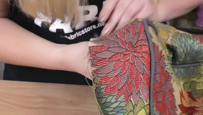 Repeat step 10 for the other side of the cushion.