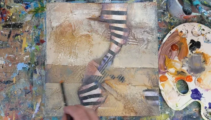 Add final touches of burnt sienna and cadmium orange to create more warmth and interest.