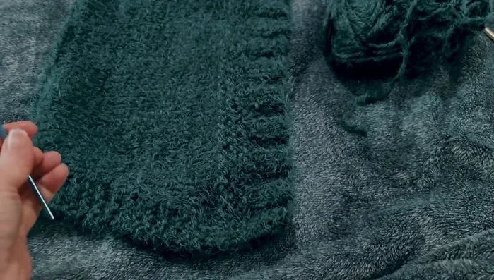 Crochet ties for the hood.