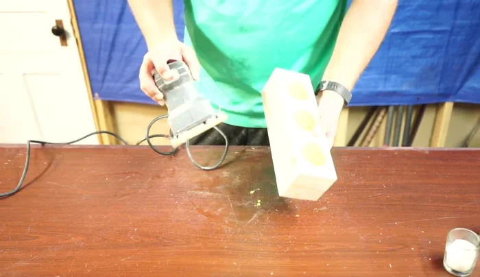 Sand the glued pieces.