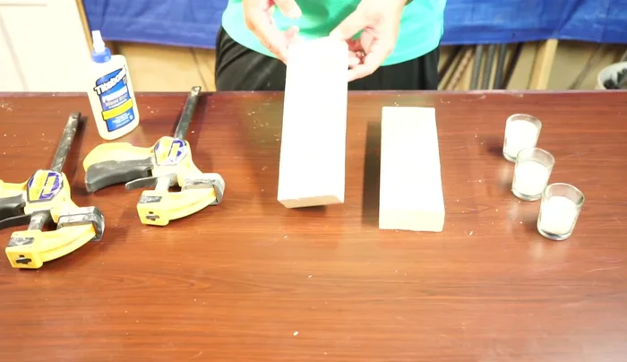 Sand the glued pieces.