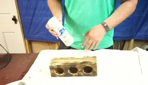 DIY Glimmering Candle Holder from Scrap Wood
