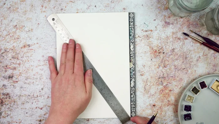 Mark the top of the circle. Place the compass point where this mark meets the circle and draw another circle, ensuring it passes through the center point.