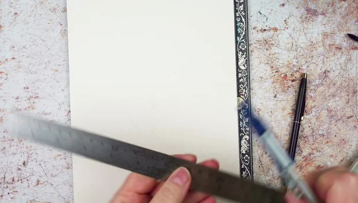 Mark the top of the circle. Place the compass point where this mark meets the circle and draw another circle, ensuring it passes through the center point.