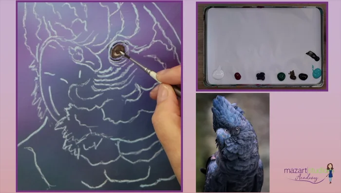 Blend the white into the burnt umber while still wet to soften the edges.