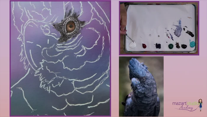 Create a final highlight with pure white, using small taps to avoid covering the underlying colors.