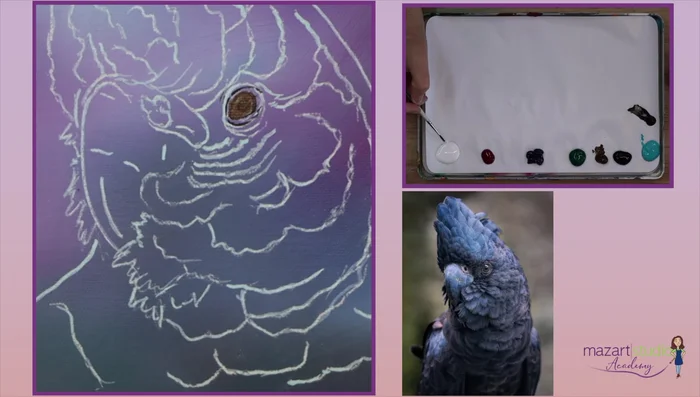 Blend the white into the burnt umber while still wet to soften the edges.