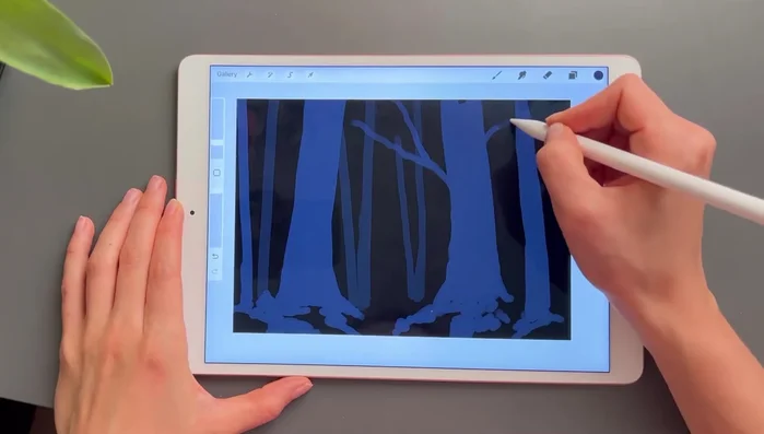 Add branches using the same square brush.